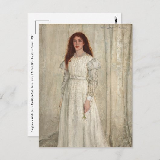 Carte Postale James Whistler - Symphonie en blanc no 1 (Devant / Derrière)