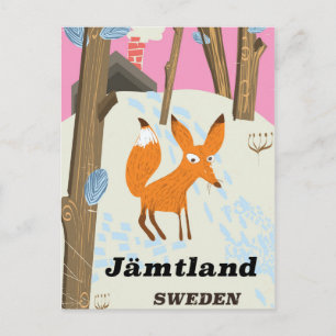 Carte Postale Jämtland Suède affiche de voyage vintage