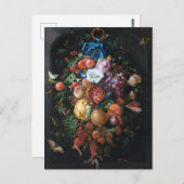 Carte Postale Jan Davidsz de Heem, Festoon de Fruits et Fleurs (Devant / Derrière)