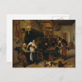 Carte Postale Jan Steen - Dans la taverne (Devant / Derrière)
