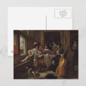 Carte Postale Jan Steen - Le Concert Familial (Devant / Derrière)