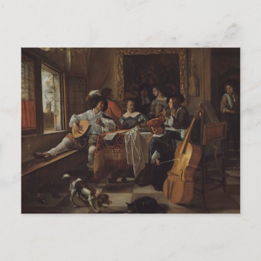 Carte Postale Jan Steen - Le Concert Familial (Devant)