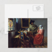 Carte Postale Jan Vermeer - Le Verre du Vin (Devant / Derrière)