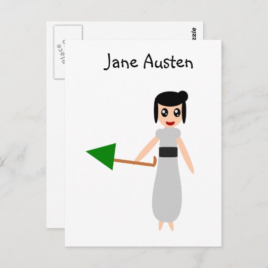 Carte Postale Jane Austen Cute (Devant / Derrière)