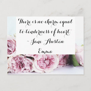 Carte Postale Jane Austen Emma Book Quota Pink Rose Floral