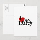 Carte Postale Jane Austen J'AIME M. Darcy (Devant / Derrière)
