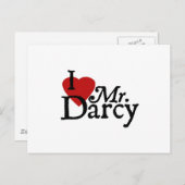 Carte Postale Jane Austen J'AIME M. Darcy (Devant / Derrière)