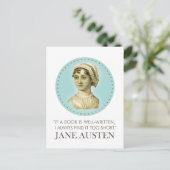 Carte Postale Jane Austen Portrait et citation sur la lecture (Debout devant)