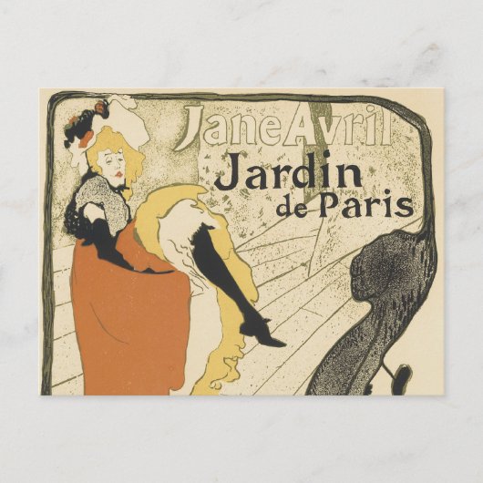 Carte Postale Jane Avril de la danseuse Art nouveau par Toulouse (Devant)