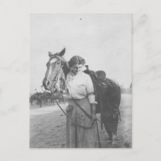 Carte Postale Jane Bernoudi et son cheval (Devant)
