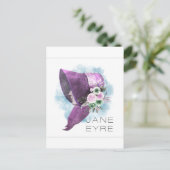 Carte Postale Jane Eyre Bonnet Fleurs violettes et bleues (Debout devant)