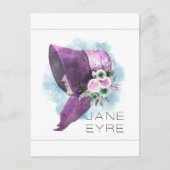 Carte Postale Jane Eyre Bonnet Fleurs violettes et bleues (Devant)
