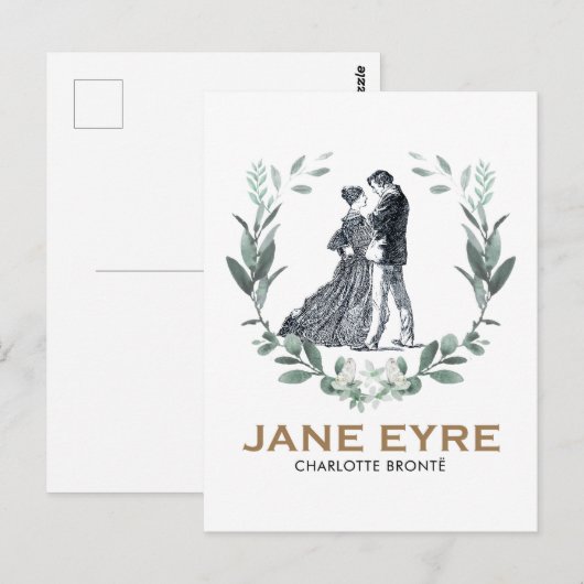 Carte Postale Jane Eyre et Edward Rochester avec Wreath (Devant / Derrière)