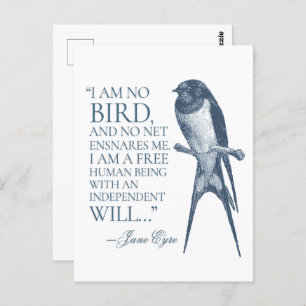 Carte Postale Jane Eyre - Je ne suis pas un oiseau - hirondelle