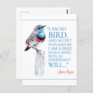 Carte Postale Jane Eyre - Je Ne Suis Pas Un Oiseau - Oiseau Bleu