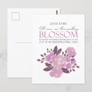 Carte Postale Jane Eyre - Pas de fleurs transitaires - Roses ros