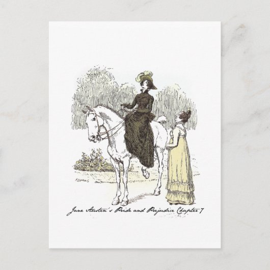 Carte Postale Jane on Horseback - Jane Austen Pride & Préjugés (Devant)