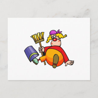 Carte Postale Janitor Clown