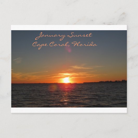 Carte Postale Janvier Sunset, Cape Coral, Floride (Devant)