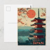 Carte Postale Japan Mount Fuji Pagoda vintage (Devant / Derrière)