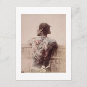 Carte Postale Japanese Bridegroom's Tattoos, c.1880 (photo)