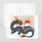Carte Postale Japanese Dragon & Rising Sun postcard (Devant / Derrière)