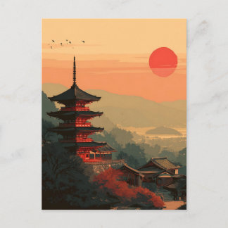 Carte Postale Japanese Pagoda vintage