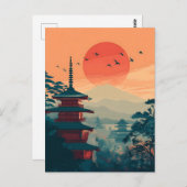 Carte Postale Japanese Pagoda vintage (Devant / Derrière)