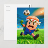 Carte Postale Japanese sushi roll soccer player in stadium (Devant / Derrière)