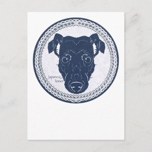 Carte Postale Japanese terrier paper-cutting /日本テリア・切り絵 トートバッグ (Devant)