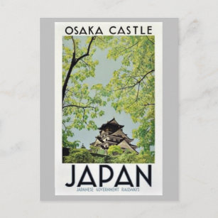 Carte Postale JAPON Osaka Château vintage voyage