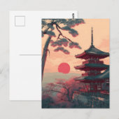 Carte Postale Japon Pagode vintage (Devant / Derrière)