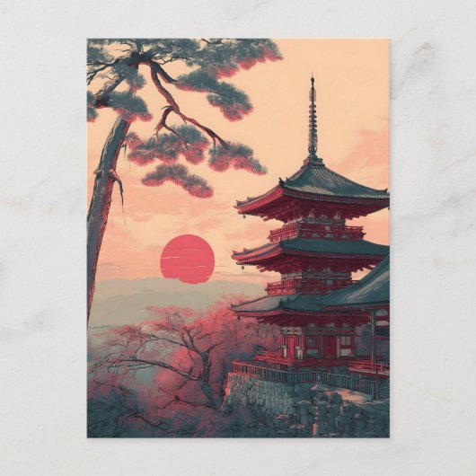 Carte Postale Japon Pagode vintage (Devant)