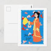 Carte postale Japon Stamp Girl (Devant / Derrière)