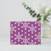 Carte Postale Japonais Asanoha motif - aubergine violet (Debout devant)
