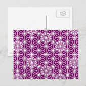 Carte Postale Japonais Asanoha motif - aubergine violet (Devant / Derrière)