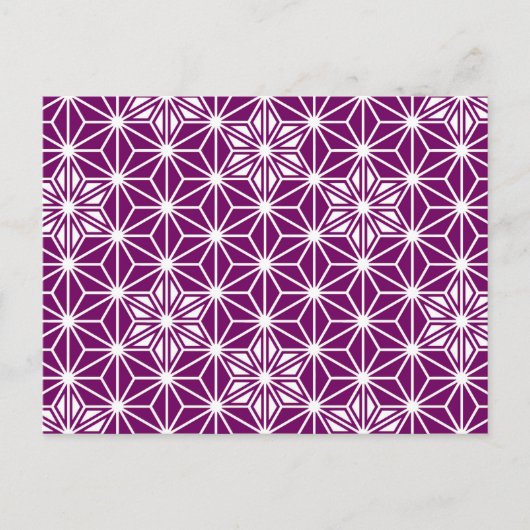 Carte Postale Japonais Asanoha motif - aubergine violet (Devant)