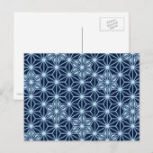 Carte Postale Japonais Asanoha motif - Indigo Blue (Devant / Derrière)