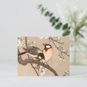 Carte Postale Japonais Asiatique Koson Bird Chickadee Songbird (Debout devant)