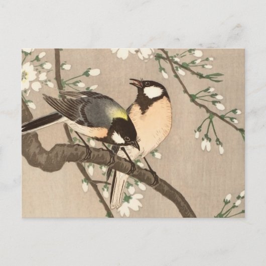 Carte Postale Japonais Asiatique Koson Bird Chickadee Songbird (Devant)