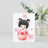 Carte Postale Japonais Geisha Doll - série buns (Debout devant)