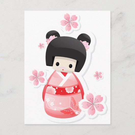 Carte Postale Japonais Geisha Doll - série buns (Devant)