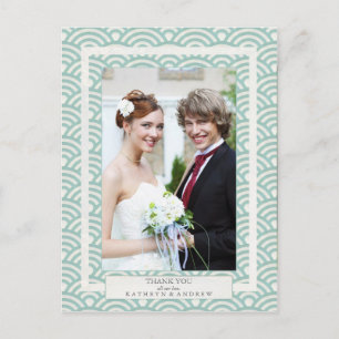 Carte Postale Japonais Seigaiha Mariage Merci / Photo personnali