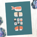 Carte Postale Japonais Sushi Nigiri Maki<br><div class="desc">L'art culinaire japonais pour ceux qui aiment manger des sushis,  des sashimis,  des nigiri et des rouleaux de maki.</div>