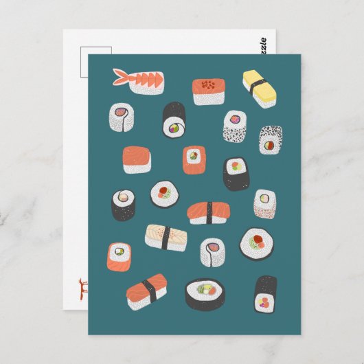 Carte Postale Japonais Sushi Nigiri Maki (Devant / Derrière)