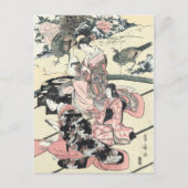 Carte Postale Japonais Ukiyo-e Daimyo no okuzashiki par Toyohiro (Devant)