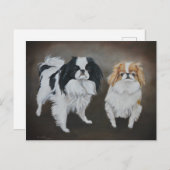 Carte postale japonaise Chins Dog Art (Devant / Derrière)