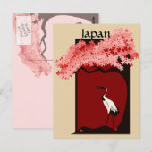 Carte postale japonaise Crane (Devant / Derrière)