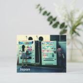 Carte postale japonaise de distributeurs (Debout devant)