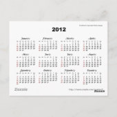 Carte postale japonaise Tissu 2012 Pocket Calendar (Dos)